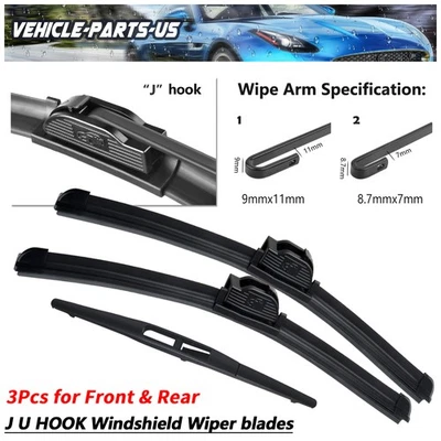 Front & Rear Windshield Wiper Blades Set fit for Honda Odyssey 2005-2022 - Image 1 of 4