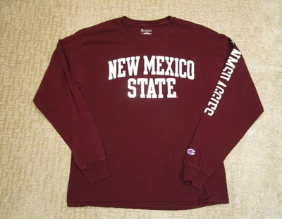 New Mexico State Aggies Shirt Men Large Maroon Long Sleeve Baseball NCAA College - Image 1 of 4