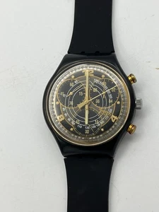 SWATCH Uhr Chrono COUNT (SCB113) - kompl. funz.-SCHWARZ-Ø38mm-neues Armband - Bild 1 von 8