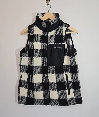 Chaleco Columbia para mujer West Bend polar estampado a cuadros tiza talla mediana Foto 1 de 4