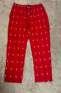 Polo Ralph Lauren Sleepwear Pajama Pants Mens L Red Rider Printed - Picture 1 of 11