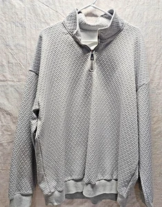 Herren Quarter Zip Sweatshirts Freizeit Langarm Pullover Einfarbig Gr. XXL Grau - Bild 1 von 6