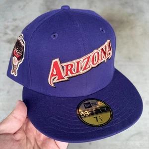 Size 7 1/2 Hat Club Arizona Diamondbacks Navy/Red 1999 Inaugural Fitted Baseball - Picture 1 of 3