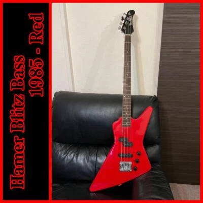 Bajo Eléctrico Hamer Blitz EE. UU. Rojo Hecho en 1985 Cuerpo Caonay S/N 512692 Foto 1 de 4