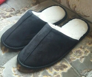 Studio Herren Schwarz Slipper Pantolette Slipper Weich & Warm Größe M/L Anzug Größen 8 & 9 Neu - Bild 1 von 5