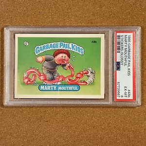🔥 MARTY MOUTHFUL 1985 GARBAGE PAIL KIDS STICKERS 48b OS2 GLOSSY PSA 6 EX-MT - Picture 1 of 4