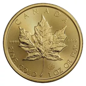 1 oz Gold Maple Leaf Coin BU - Random Year - Royal Canadian Mint .9999 Gold - Picture 1 of 2