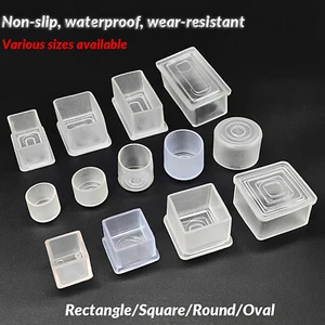 Chair Leg Cap Clear PVC Rubber Feet Floor Protector Pad Furniture Table Cover - Picture 1 of 33