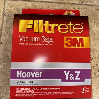 3M Filtrete Hoover Y and Z Vacuum Bag, 3 PackM32 - Image 1 of 2