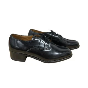 Vintage British Army Women's Black Leather Dress Shoes WRAF Cadets - Size 2 - 6 - Picture 1 of 15
