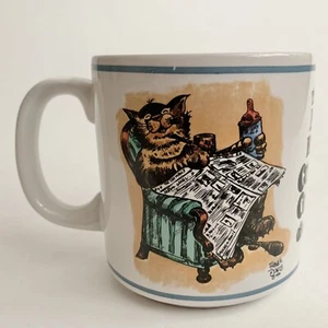 Vintage 1986 Frank A. Jones Convenience Comfort Cat Mug Parody Graphics 12 Oz - Picture 1 of 9