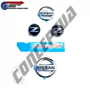 Juego completo de emblemas de insignia de 5 piezas originales Nissan - para Z33 350Z VQ35DE y VQ35HR - Imagen 1 de 4