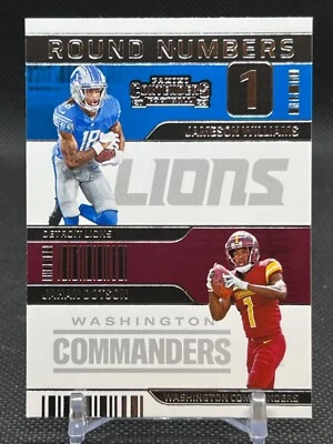 2022 Contenders Round Numbers Jameson Williams / Jahan Dotson Lions Commanders - Image 1 of 2