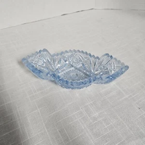 Imperial Hobstar Relish Dish Light Blue Scalloped Edged - Picture 1 of 1