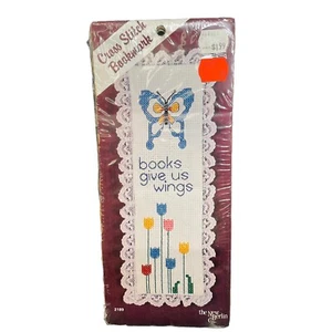 Books Give Us Wings Butterfly Bookmark Counted Cross Stitch Kit - New Berlin Co - Picture 1 of 2