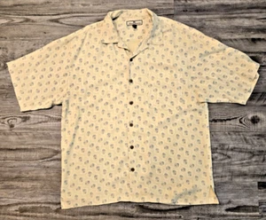 Tommy Bahama Hemd Herren Large gelb Seide Palmen Freizeit Strand Party Sommer - Bild 1 von 3