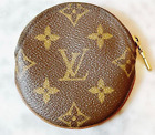 Authentic Louis Vuitton LV Coin Purse Porte Monnaie Monogram Round Shape Used