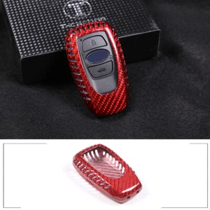 Red Carbon Fiber Car Smart Key Case Cover For Subaru BRZ WRX Legacy Outback XV - Picture 1 of 11