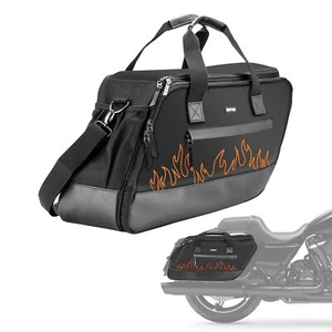 MOFUN Orange Flame Saddlebag Liner Bag Insert For Harley Road King Ultra Limited - Picture 1 of 8
