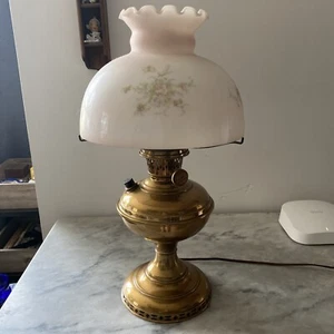 Antique Aladdin Brass Model #5 Kerosene Oil Lamp Electrified - Picture 1 of 13