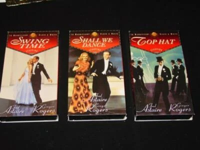 (3) RKO Collection VHS Movies: Fred Astaire- Swing Time, Shall We Dance, Top Hat - Image 1 of 2