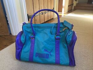Vintage 90s Puma Sports Bag In Classic Colours of Purple, Mint Green & Pink