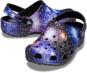 NEW! CROCS CLASSIC SPACE GALAXY CLOGS Purple  Toddler Shoes Lightweight Comfort - Picture 1 of 5