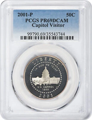 2001-P Capitol Visitor Center Commemorative Half PR69DCAM PCGS Proof 69 Deep Cam - Image 1 of 2