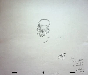 Lápiz dibujado a mano House of Mouse 2001 producción MAD HATTER FIRMADO Romy Garcia - Imagen 1 de 3