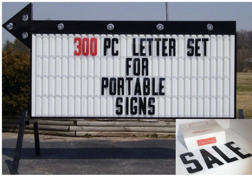 New 8" Plastic Outdoor Readerboard Marquee Sign Letters 8" ON 9" 300 Count - Image 1 of 1