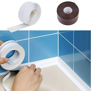 Rubber Self Adhesive Caulk Sealing Strip Tape For Kitchen Wall Sink Toilet - Picture 1 of 14