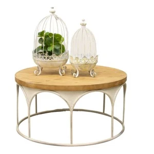 Willow & Silk Round Wooden-Top Coffee Tabl/eHome Decor/Furniture Natural 81cm - Picture 1 of 4