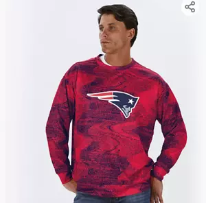 NEW ENGLAND PATRIOTS NFL Zubaz Men's TEAM FAN APPAREL SWEATSHIRT SZ LARGE - Picture 1 of 2