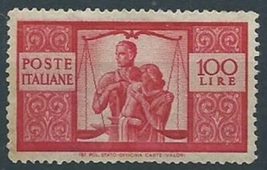1945-48 ITALIA DEMOCRATICA 100 LIRE MNH ** - RR13879 - Picture 1 of 1