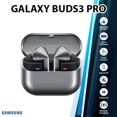 Samsung Galaxy Buds3 Pro Earbuds (Silver/ANC/Bluetooth/Wireless/USB-C/NEW) - Image 1 of 4