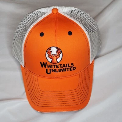 Sombrero Whitetails Unlimited naranja, azul y blanco Foto 1 de 4