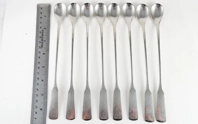 (8) Vintage PILGRIM WMF Cromargan Stainless Flatware Ice Tea Spoons 8.5” - Image 1 of 4