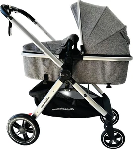 Mama Kiddies Pacto City Grey Convertible 2In1 Aluminium Alloy Pram Stroller Bass - Picture 1 of 9