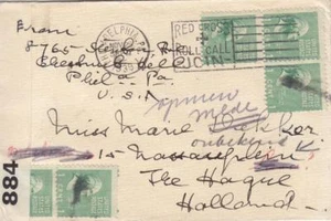 1939, Filadelfia, Pensilvania a La Haya, Holanda, cinta censora británica PC66 (C2193) - Imagen 1 de 1