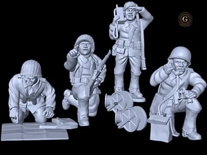 Early WW2 US Infantry Observers X4 Operation Torch 1942-3 North Africa etc 28mm - Picture 1 of 4