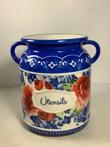 The Pioneer Woman Heritage Floral Stoneware Utensil Holder 7.5 in. - Picture 1 of 10