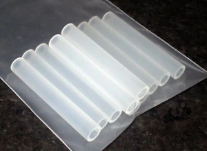 Qty 10 Rigid Polypropylene Tubing, 3/8" OD x 1/4" ID x 2.5" L, Plastic Tube Pipe - Picture 1 of 12