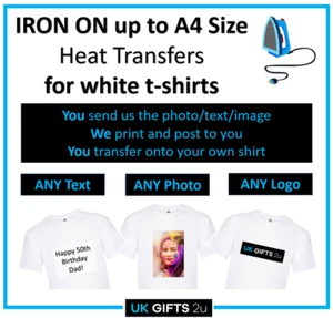 Iron T-Shirt Heat Transfer Custom Image Photo Design Personalised Hen Stag A4 - Picture 1 of 1
