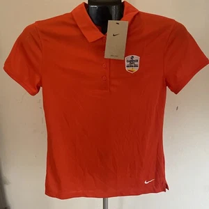 Nike DH2320-530 Dri-Fit Women’s Logo Orange Golf Polo Shirt Size XS - Picture 1 of 9