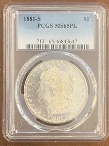 1881 S- Morgan Silver Dollar- PCGS- MS65 PL (Proof-like) - Picture 1 of 2