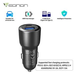 12V-24V PD + QC4+ QC3.0 Dual USB Car Fast Charger Power Socket for Apple Samsung - Picture 1 of 7