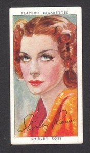 Shirley Ross Vintage 1938 Players Cigarettes Film Movie Star Card