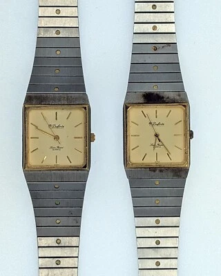 Dos (2) Reloj de Vestir Lucien Piccard Dufonte Cuarzo Rectángulo Acero COMO ESTÁ Foto 1 de 4