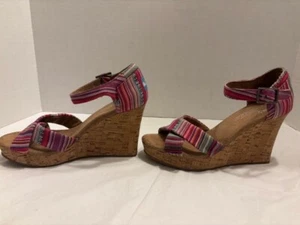 Women's size 7 W Tom's Sienna crisscross cork heel sandles(rap-cs-006) - Picture 1 of 2