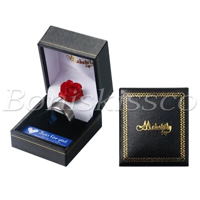 Anillo de compromiso de titanio para hombres y mujeres parejas regalo de San Valentín 4-8 mm Foto 1 de 4